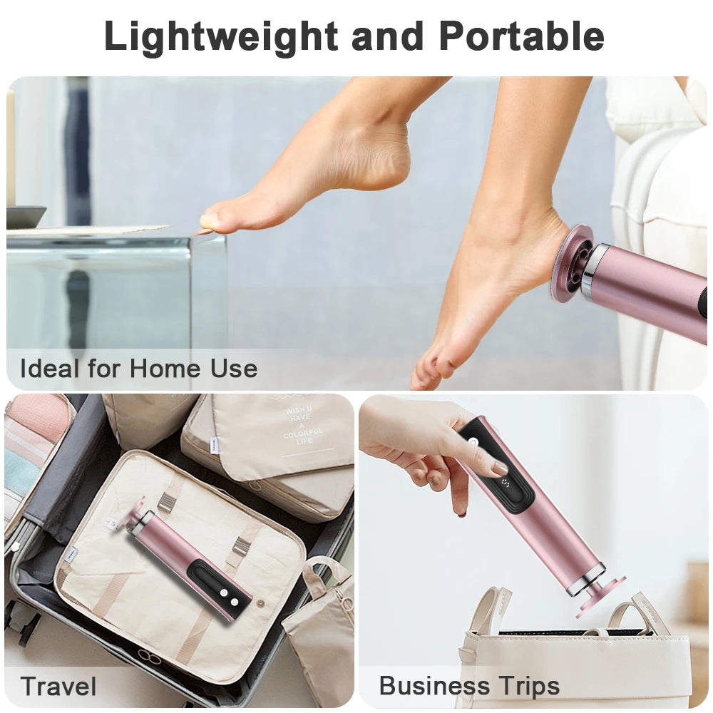 Electric Foot Callus Remover Foot Care File Tool Leg Heels Remove Dead Skin Pedicure Tool Set and Replacement Sandpaper